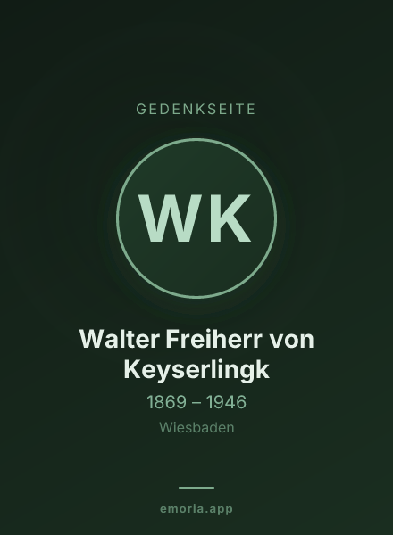 Gedenkportrait von Walter Freiherr von Keyserlingk