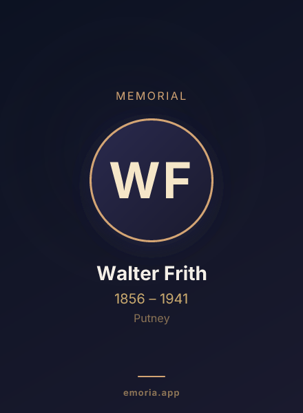 Memorial portrait of Walter Frith