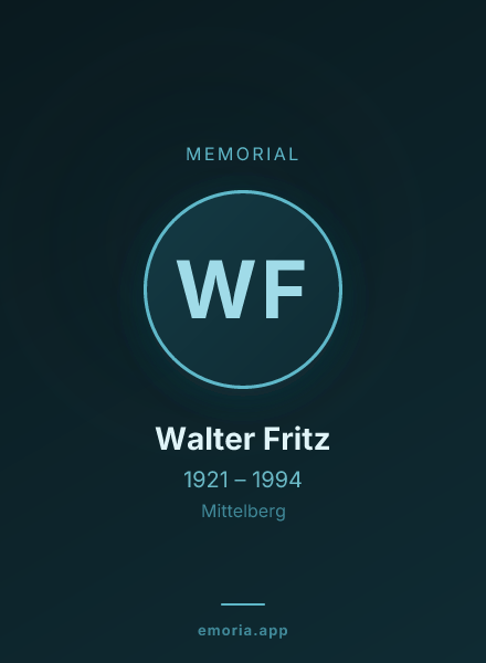 Memorial portrait of Walter Fritz
