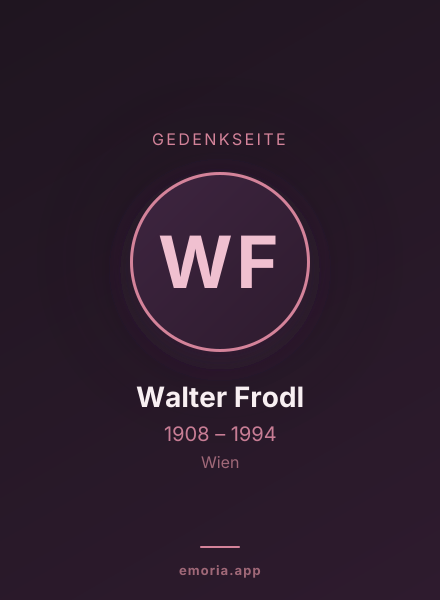 Gedenkportrait von Walter Frodl