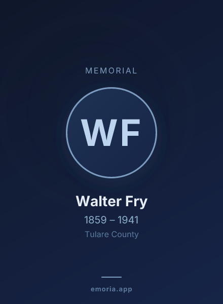 Memorial portrait of Walter Fry