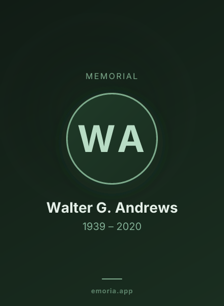 Memorial portrait of Walter G. Andrews