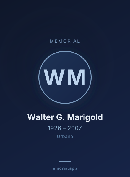 Memorial portrait of Walter G. Marigold
