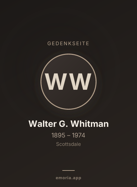 Gedenkportrait von Walter G. Whitman