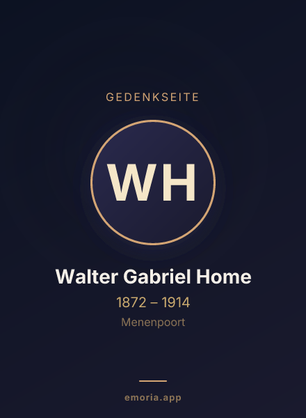 Gedenkportrait von Walter Gabriel Home