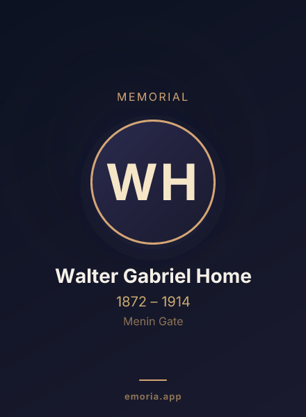 Memorial portrait of Walter Gabriel Home