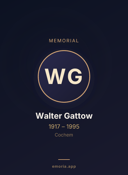 Memorial portrait of Walter Gattow