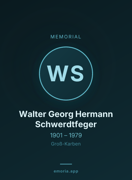 Memorial portrait of Walter Georg Hermann Schwerdtfeger