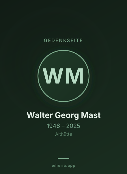 Gedenkportrait von Walter Georg Mast