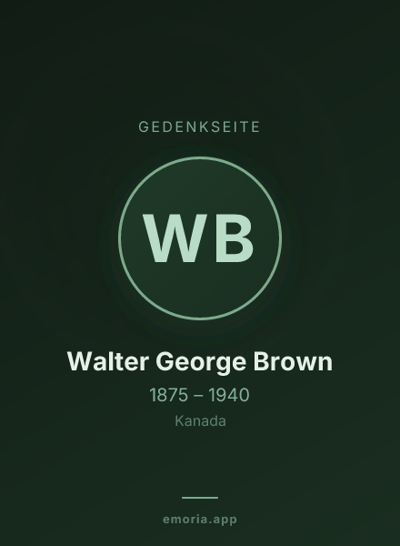 Gedenkportrait von Walter George Brown
