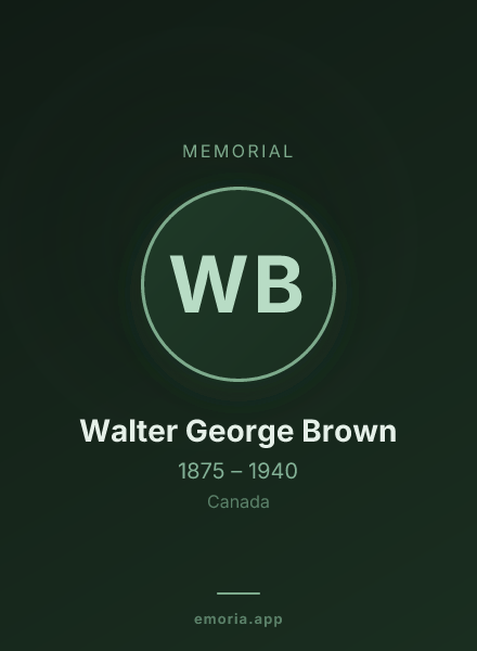Memorial portrait of Walter George Brown