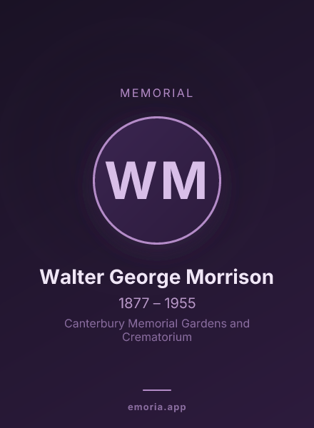 Memorial portrait of Walter George Morrison