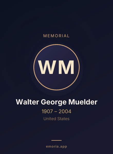 Memorial portrait of Walter George Muelder