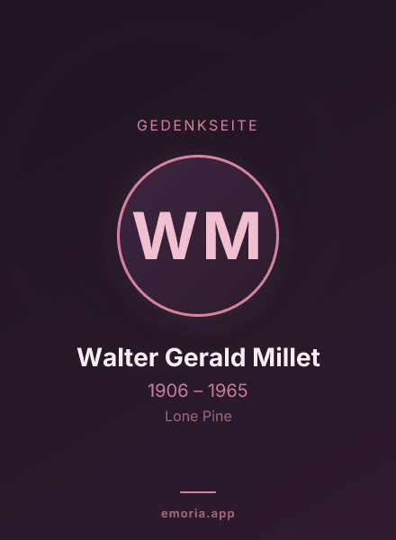 Gedenkportrait von Walter Gerald Millet
