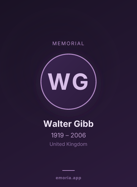 Memorial portrait of Walter Gibb