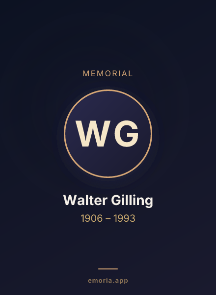 Memorial portrait of Walter Gilling