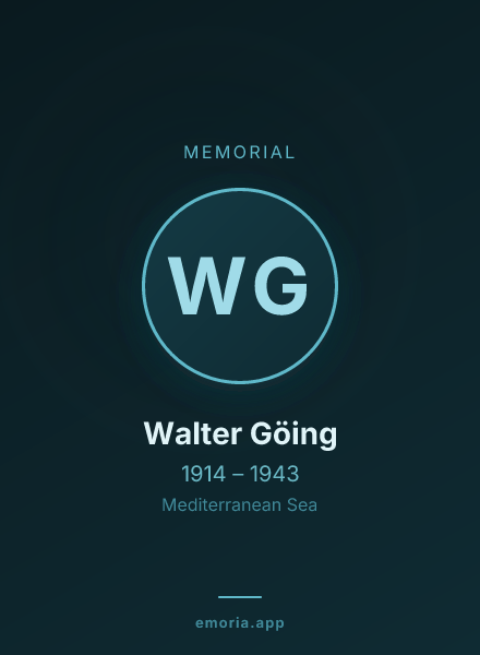 Memorial portrait of Walter Göing