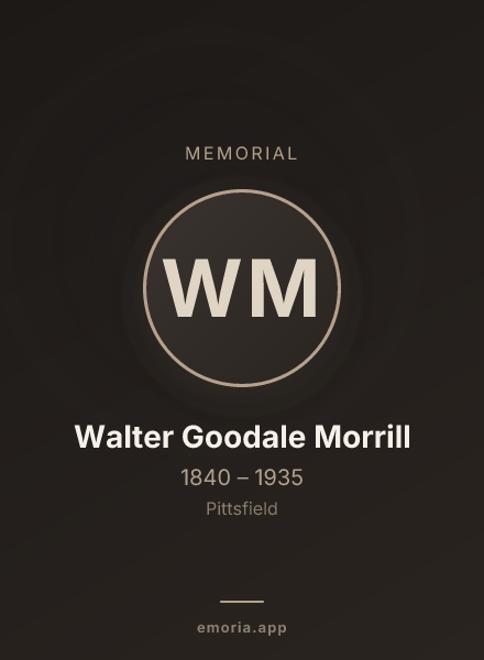 Memorial portrait of Walter Goodale Morrill