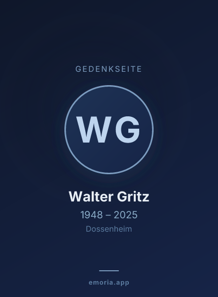 Gedenkportrait von Walter Gritz