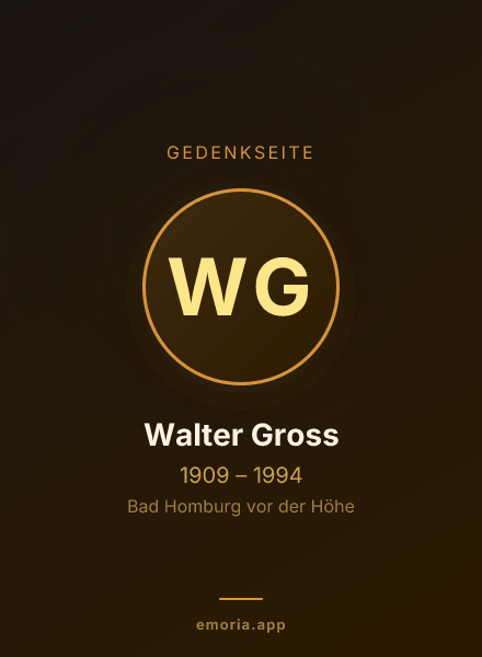 Gedenkportrait von Walter Gross