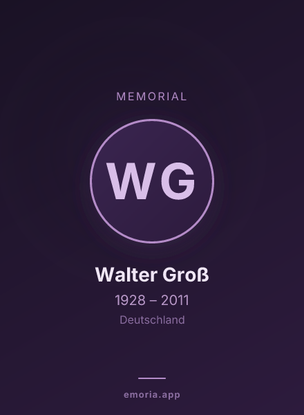Memorial portrait of Walter Groß