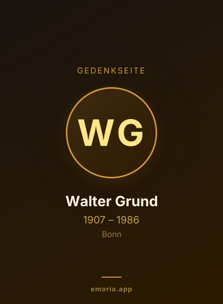 Gedenkportrait von Walter Grund
