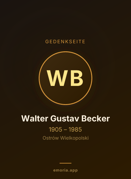 Gedenkportrait von Walter Gustav Becker