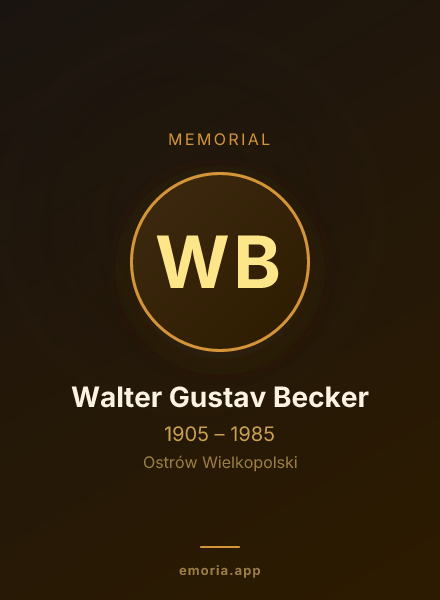 Memorial portrait of Walter Gustav Becker