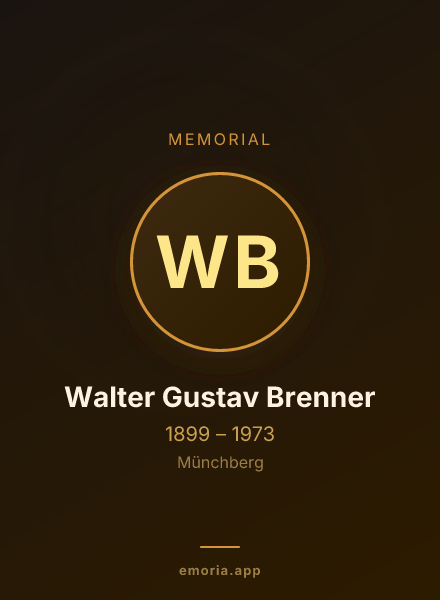 Memorial portrait of Walter Gustav Brenner
