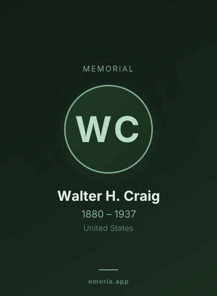 Memorial portrait of Walter H. Craig
