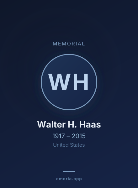 Memorial portrait of Walter H. Haas