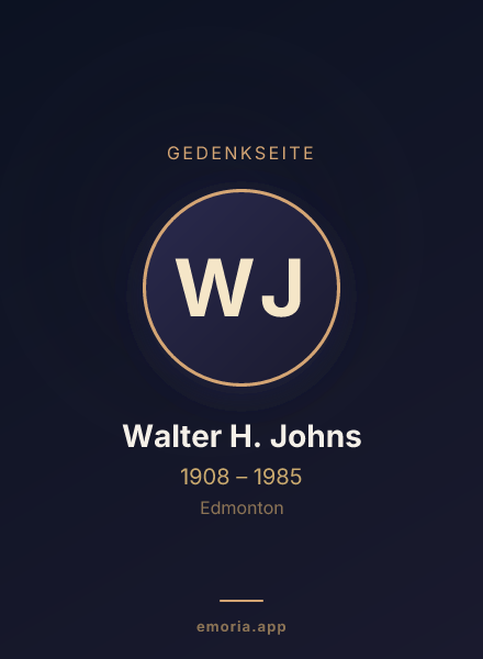 Gedenkportrait von Walter H. Johns