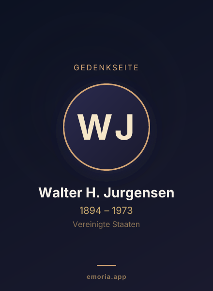 Gedenkportrait von Walter H. Jurgensen