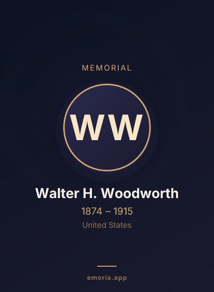 Memorial portrait of Walter H. Woodworth