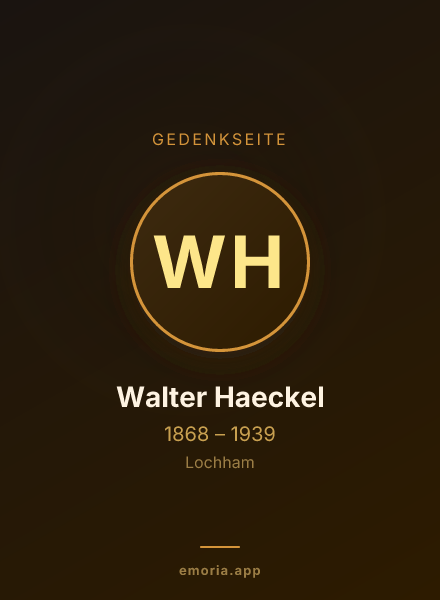 Gedenkportrait von Walter Haeckel