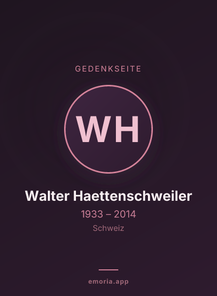 Gedenkportrait von Walter Haettenschweiler