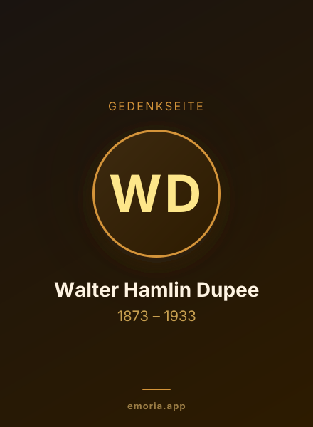 Gedenkportrait von Walter Hamlin Dupee
