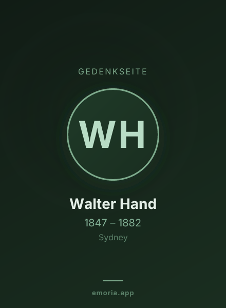Gedenkportrait von Walter Hand