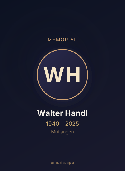 Memorial portrait of Walter Handl