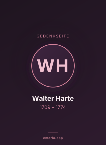 Gedenkportrait von Walter Harte