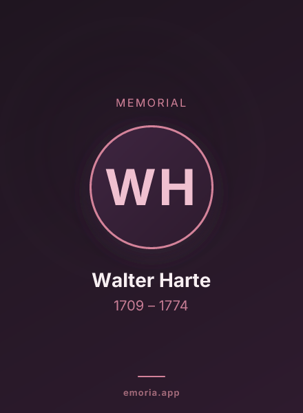 Memorial portrait of Walter Harte