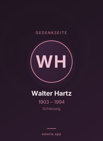 Gedenkportrait von Walter Hartz