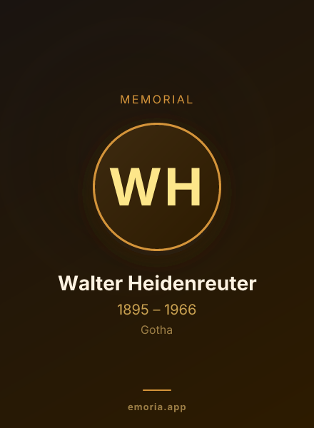 Memorial portrait of Walter Heidenreuter