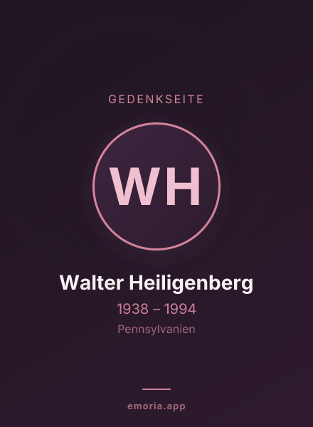 Gedenkportrait von Walter Heiligenberg