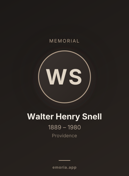 Memorial portrait of Walter Henry Snell