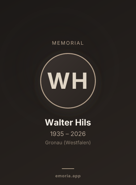 Memorial portrait of Walter Hils