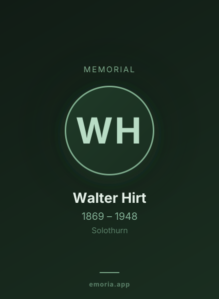 Memorial portrait of Walter Hirt