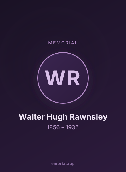 Memorial portrait of Walter Hugh Rawnsley