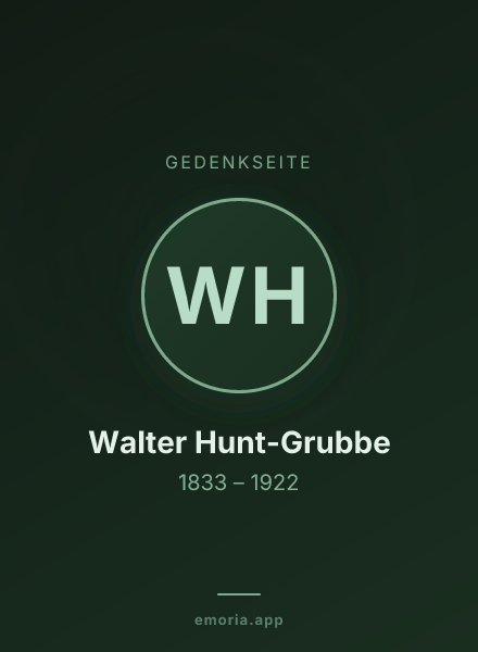 Gedenkportrait von Walter Hunt-Grubbe