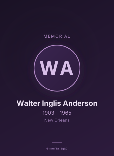 Memorial portrait of Walter Inglis Anderson